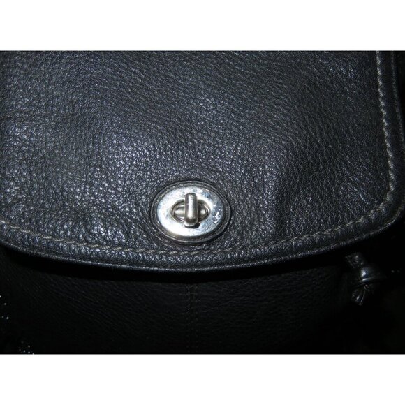 Coach Park Black Pebbled Leather Backpack Daypack Turn lock F24385 main image 6